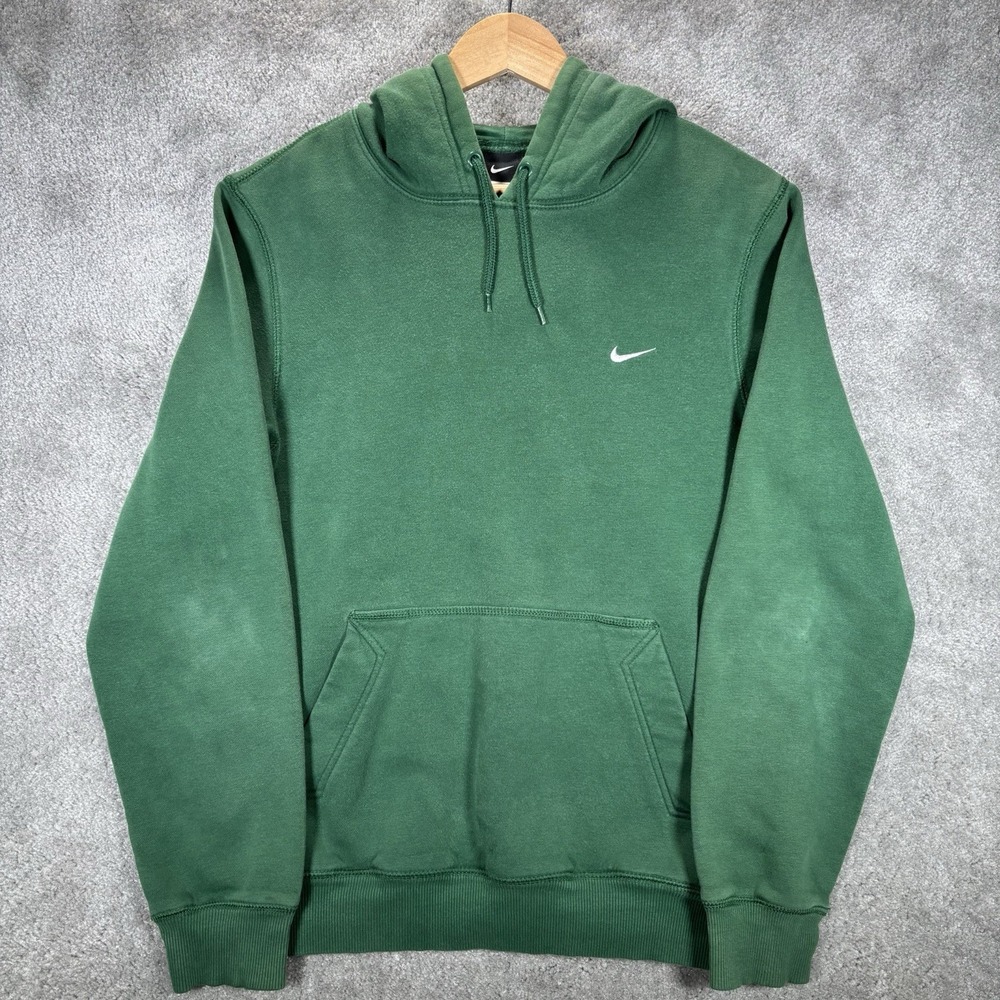 Nike Sportswear Club Fleece Hoodie Sweatshirt Mens M Pullover Green Embroidered
